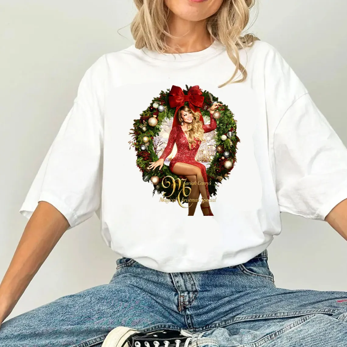 Merry Christmas Mariah Carey Christmas Fan Gift Carat Shirt Tee Cotton Tees Y2k Top Women Clothing Kawaii Clothes Women Clothing
Merry Christmas Mariah Carey Christmas Fan Gift Carat Shirt Tee Cotton Tees Y2k Top Women Clothing Kawaii Clothes Women Clothing