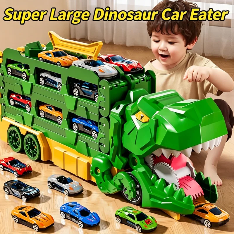 Large Foldable Dinosaur Track Car Toy Set Deformed Dinosaur Transport Truck Toy Model with 6 Alloy Cars Children's Birthday Gift
Large Foldable Dinosaur Track Car Toy Set Deformed Dinosaur Transport Truck Toy Model with 6 Alloy Cars Children's Birthday Gift