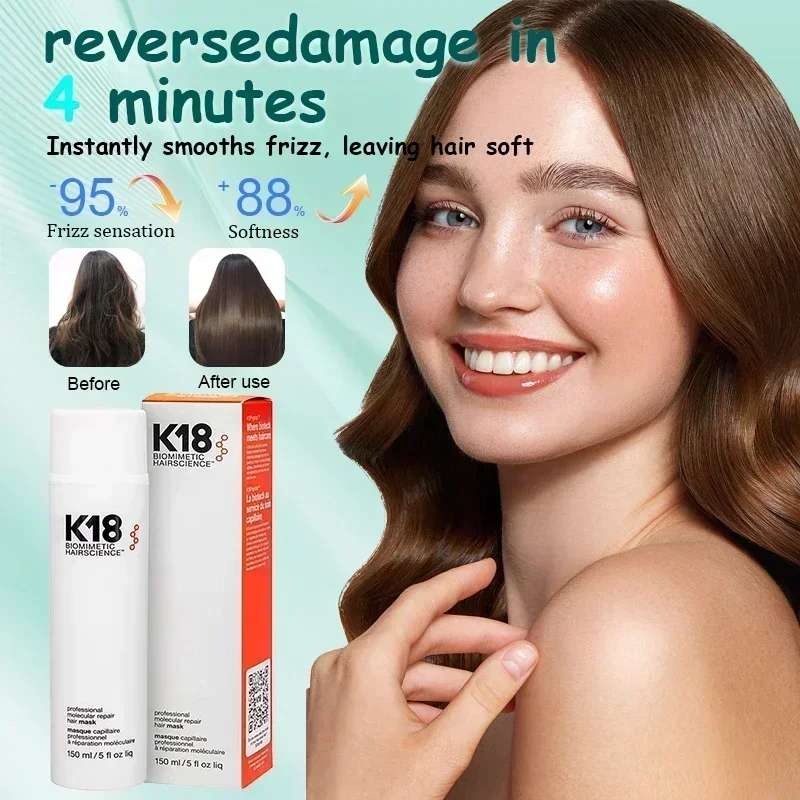 150ml Original K18 Shampoo-free Hair Mask Molecular Repair Broken Dry Hair Quickly Smooth Straightening Hair Conditioner
150ml Original K18 Shampoo-free Hair Mask Molecular Repair Broken Dry Hair Quickly Smooth Straightening Hair Conditioner