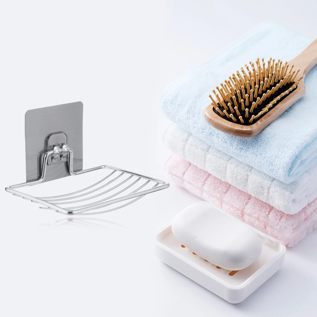 2Pcs Wall Mount Soap Holder Stainless Steel Drain Design Bathroom Accessories Soap Saver for Home Hotel Use Grey
2Pcs Wall Mount Soap Holder Stainless Steel Drain Design Bathroom Accessories Soap Saver for Home Hotel Use Grey