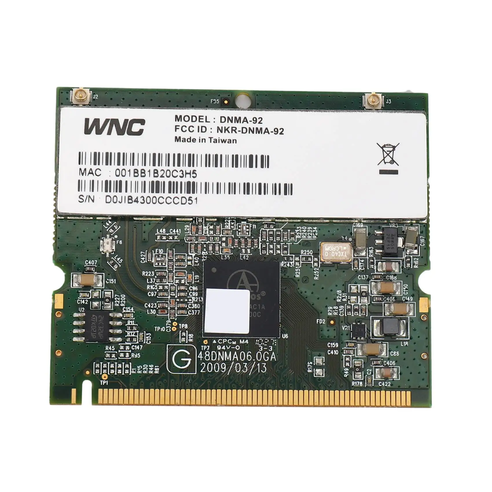 BNGF-Wireless Network Card Atheros AR9220 Compex WLM200NX 802.11A/B/G/N Dual Band 2.4/5GHz 300Mbps WiFi Wireless Card
BNGF-Wireless Network Card Atheros AR9220 Compex WLM200NX 802.11A/B/G/N Dual Band 2.4/5GHz 300Mbps WiFi Wireless Card