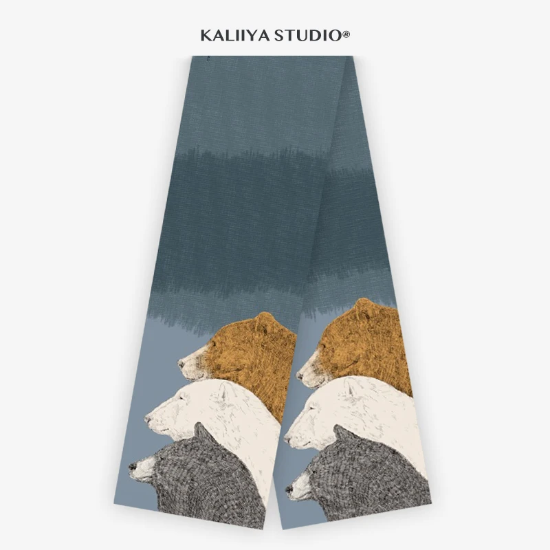 KALIIYA Original Triple Bear Tribe Wide Silk Twill Scarf Sericulture Silk Belted Collar Artistic Fashion Accessory
KALIIYA Original Triple Bear Tribe Wide Silk Twill Scarf Sericulture Silk Belted Collar Artistic Fashion Accessory
