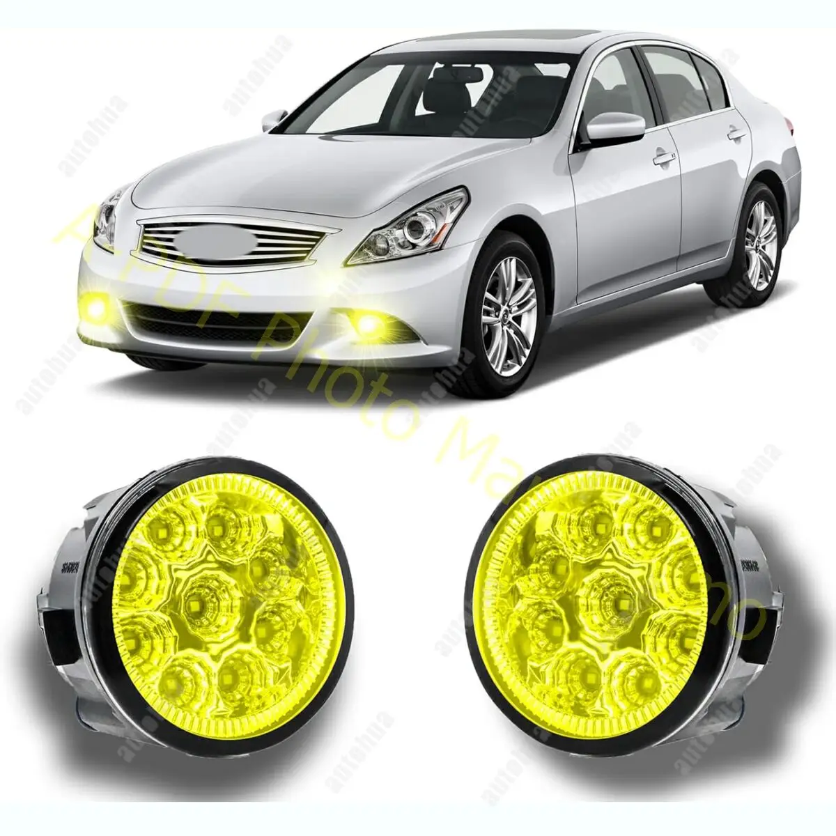 Светодиодные противотуманные фары для Infiniti G25 2011-2012 3,5-дюймовые круглые противотуманные фары с желтыми линзами 55 Вт 3000 К 300% яркости, Plug and Play DRL
Светодиодные противотуманные фары для Infiniti G25 2011-2012 3,5-дюймовые круглые противотуманные фары с желтыми линзами 55 Вт 3000 К 300% яркости, Plug and Play DRL