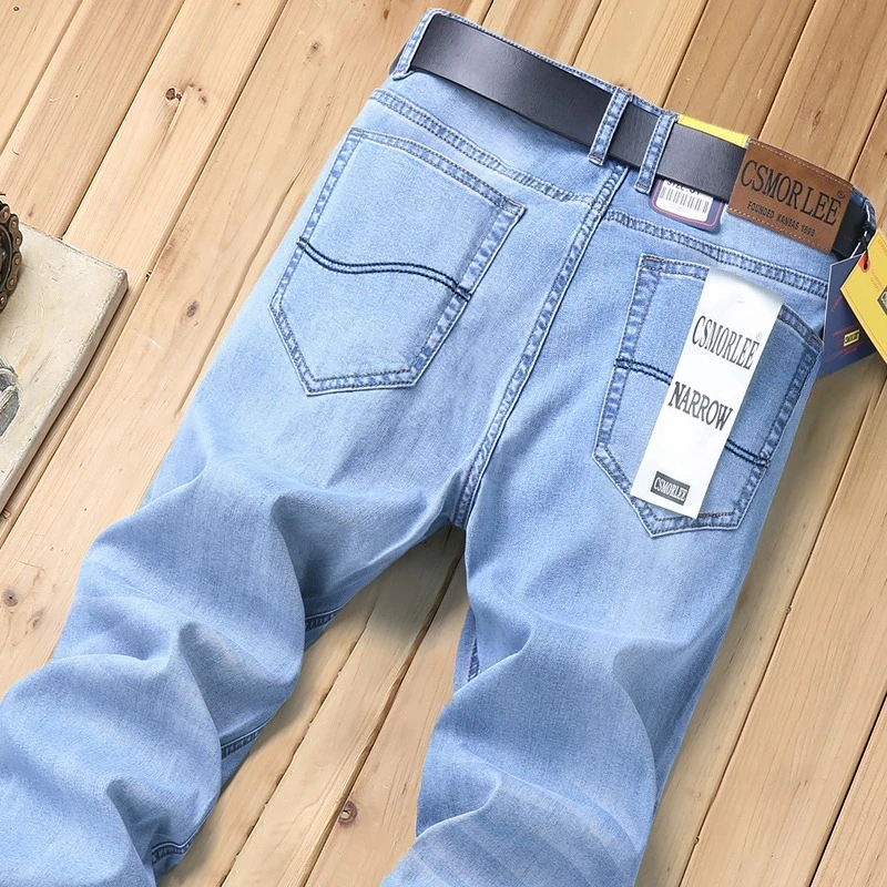 Джинсы Sulee мужские тонкие, брендовые джоггеры из денима классического кроя, Стрейчевые брюки, синие модные повседневные, лето 2024
Джинсы Sulee мужские тонкие, брендовые джоггеры из денима классического кроя, Стрейчевые брюки, синие модные повседневные, лето 2024