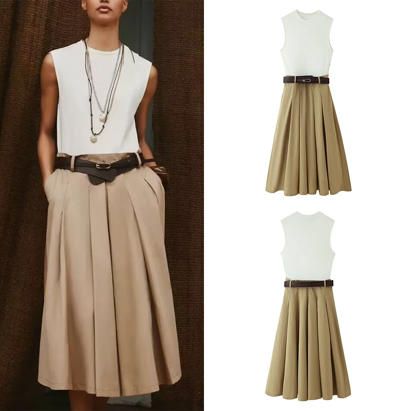 Summer 2025 Women's Faion Belted Splice round Ne Svel Dr High Waist A-Line Skirt Polyester Fiber Midi Dr
Summer 2025 Women's Faion Belted Splice round Ne Svel Dr High Waist A-Line Skirt Polyester Fiber Midi Dr