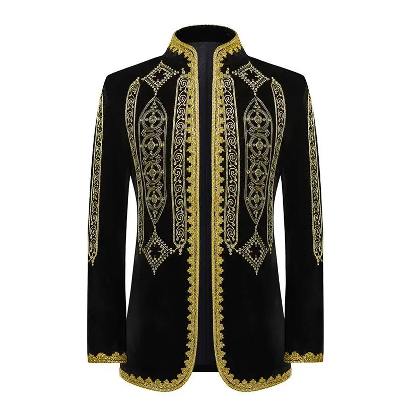 Singer, Embroidered Male Performance Costume, Stage Performance Host, Standing Collar, Zhongshan Suit, Palace Style Performance
Singer, Embroidered Male Performance Costume, Stage Performance Host, Standing Collar, Zhongshan Suit, Palace Style Performance