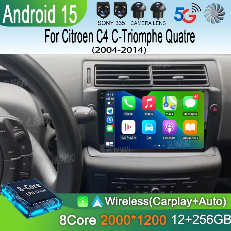 Car Radio Android 15 Carplay For Citroen C4 C-Triomphe Quatre 2004 - 2014 Navigation GPS Multimedia Player Stereo WiFi+4G DSP BT
Car Radio Android 15 Carplay For Citroen C4 C-Triomphe Quatre 2004 - 2014 Navigation GPS Multimedia Player Stereo WiFi+4G DSP BT
