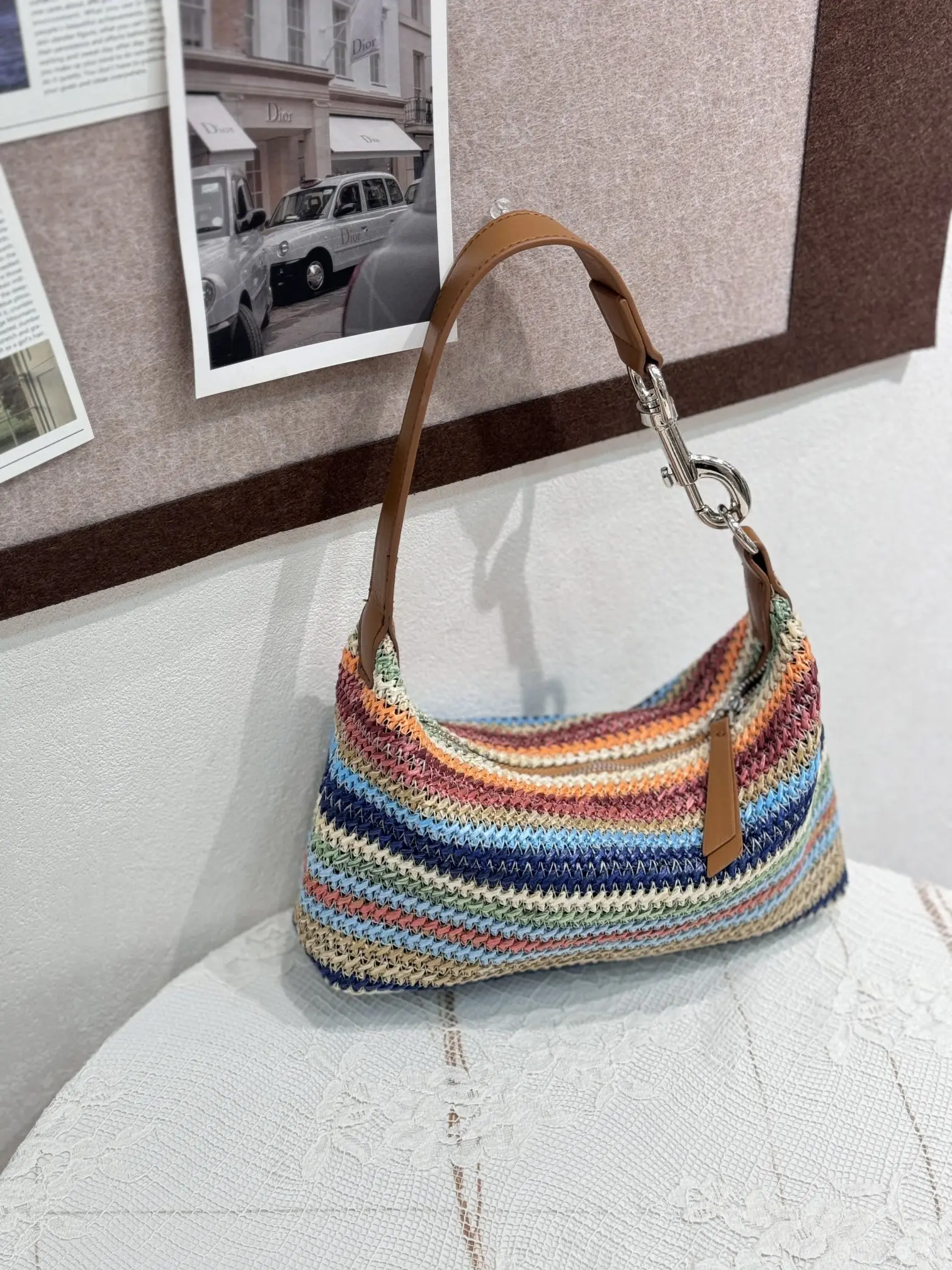 Rainbow Striped Woven Color Blo Handbag oulder Crossbody Bag Soft Leather Casual Sle Faionable Small Design
Rainbow Striped Woven Color Blo Handbag oulder Crossbody Bag Soft Leather Casual Sle Faionable Small Design