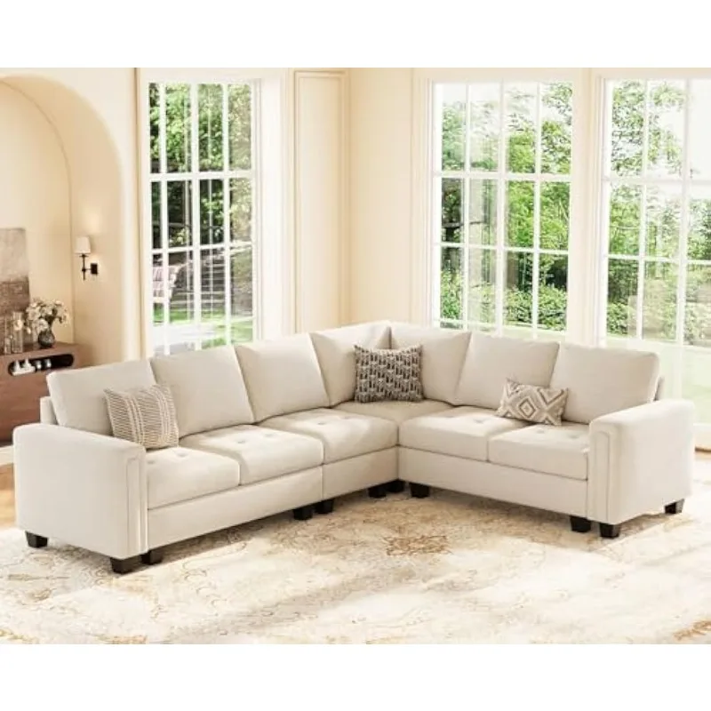 Velvet Modular L Shape Sectional Sofa Couch with Chaise Reversible Corner Convertible Sectional Sofa Couch Beige
Velvet Modular L Shape Sectional Sofa Couch with Chaise Reversible Corner Convertible Sectional Sofa Couch Beige
