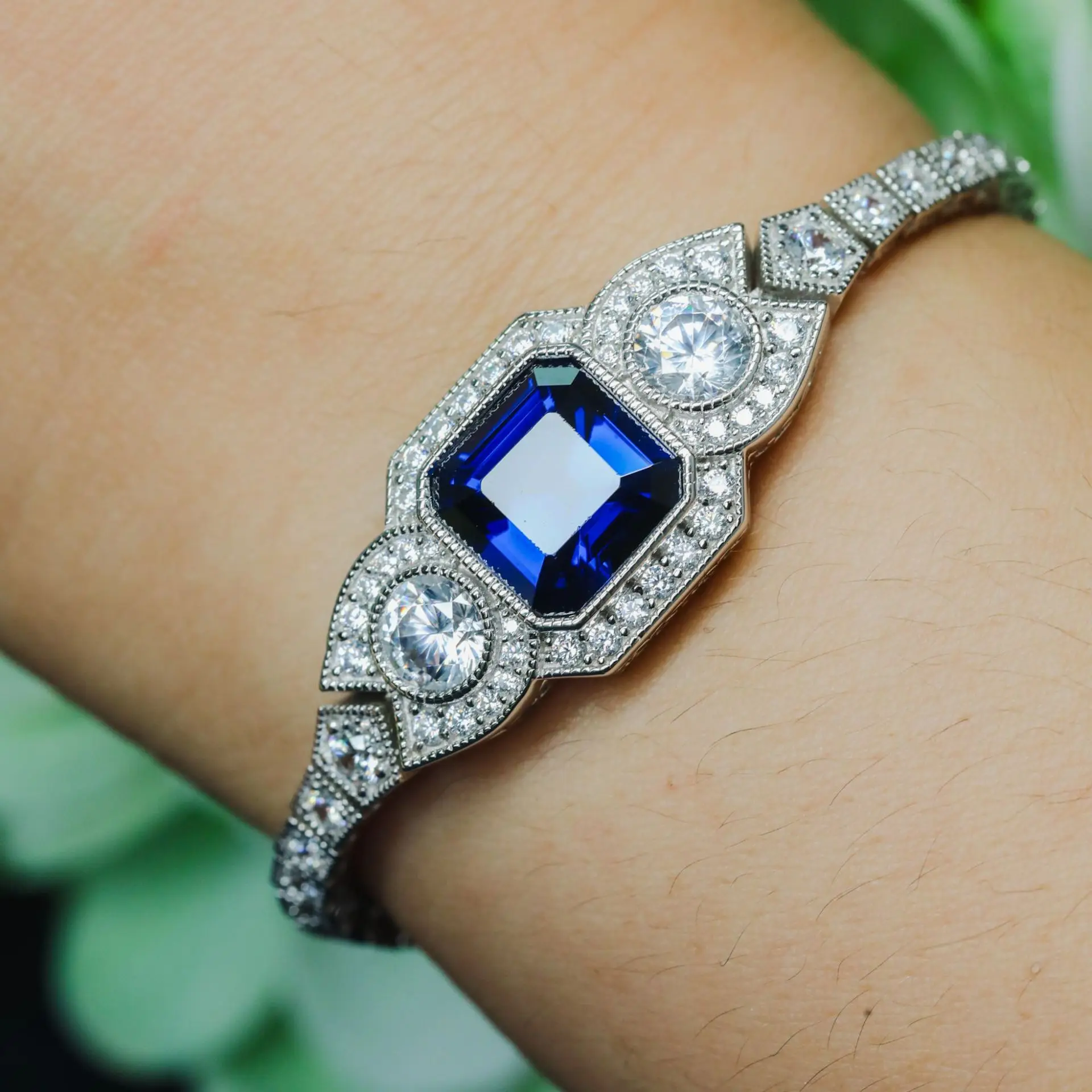 Art Deco Design 7ct Octagon Cut Lab Grown Sapphire Vintage Tennis Bracelet for Women Wedding 925 Sterling Silver Fine Jewelry
Art Deco Design 7ct Octagon Cut Lab Grown Sapphire Vintage Tennis Bracelet for Women Wedding 925 Sterling Silver Fine Jewelry