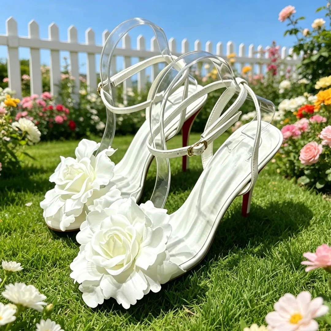 Large White Flower Decorate Peep Toe Women’s Sandals Buckle Strap Red Sole Single Shoes Female High Heels Genuine Leather Sole
Large White Flower Decorate Peep Toe Women’s Sandals Buckle Strap Red Sole Single Shoes Female High Heels Genuine Leather Sole