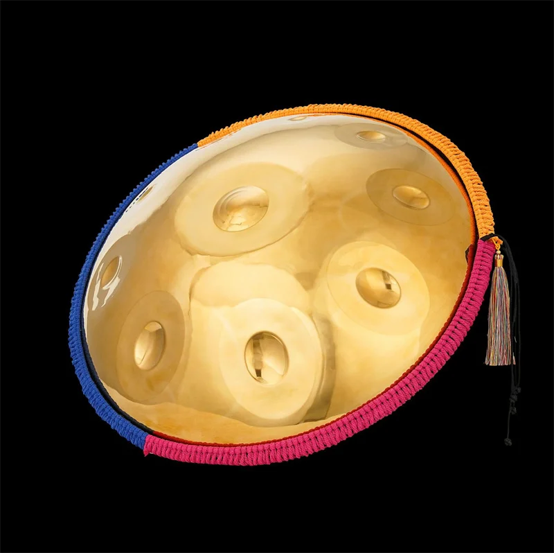 High End Stainless Steel Double Layer Handheld Disc Drum Professional Level Pure Handmade Water-Resistant Musical Instrument