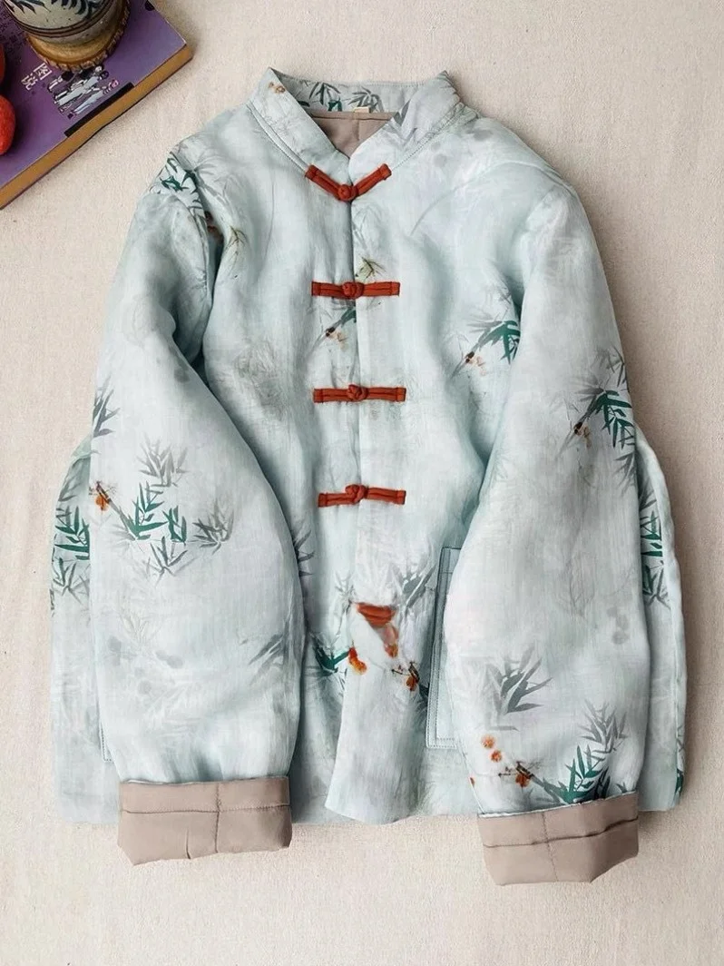 Thickened Cotton Jacket Women's Winter Outerwear Stand Collar Cotton Filled Traditional Tang Costume Style Clothing
Thickened Cotton Jacket Women's Winter Outerwear Stand Collar Cotton Filled Traditional Tang Costume Style Clothing