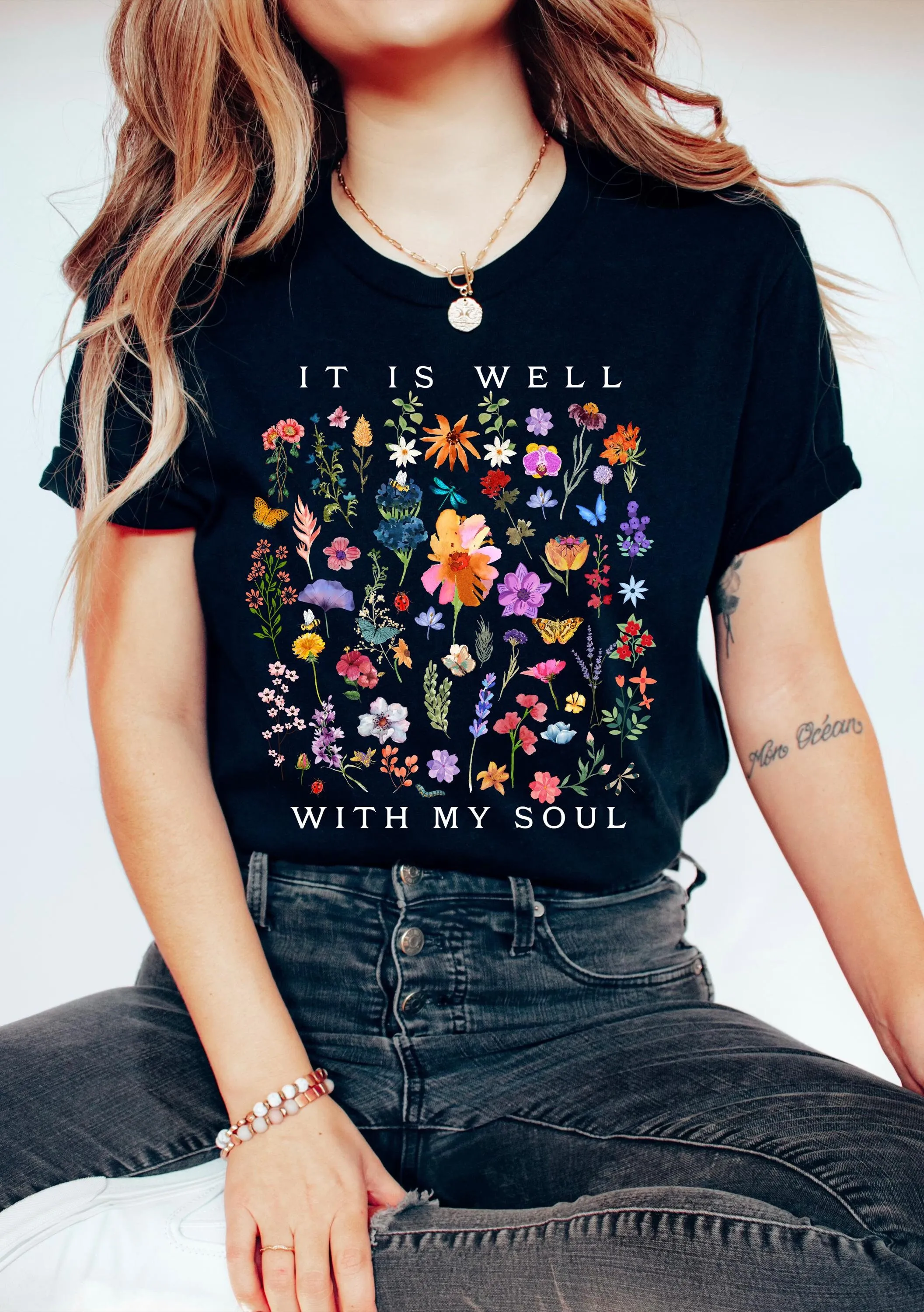It Is Well With My Soul Flower T Shirt Christian For Women Inspirational SweaT Religious Faith Apparel S119
It Is Well With My Soul Flower T Shirt Christian For Women Inspirational SweaT Religious Faith Apparel S119