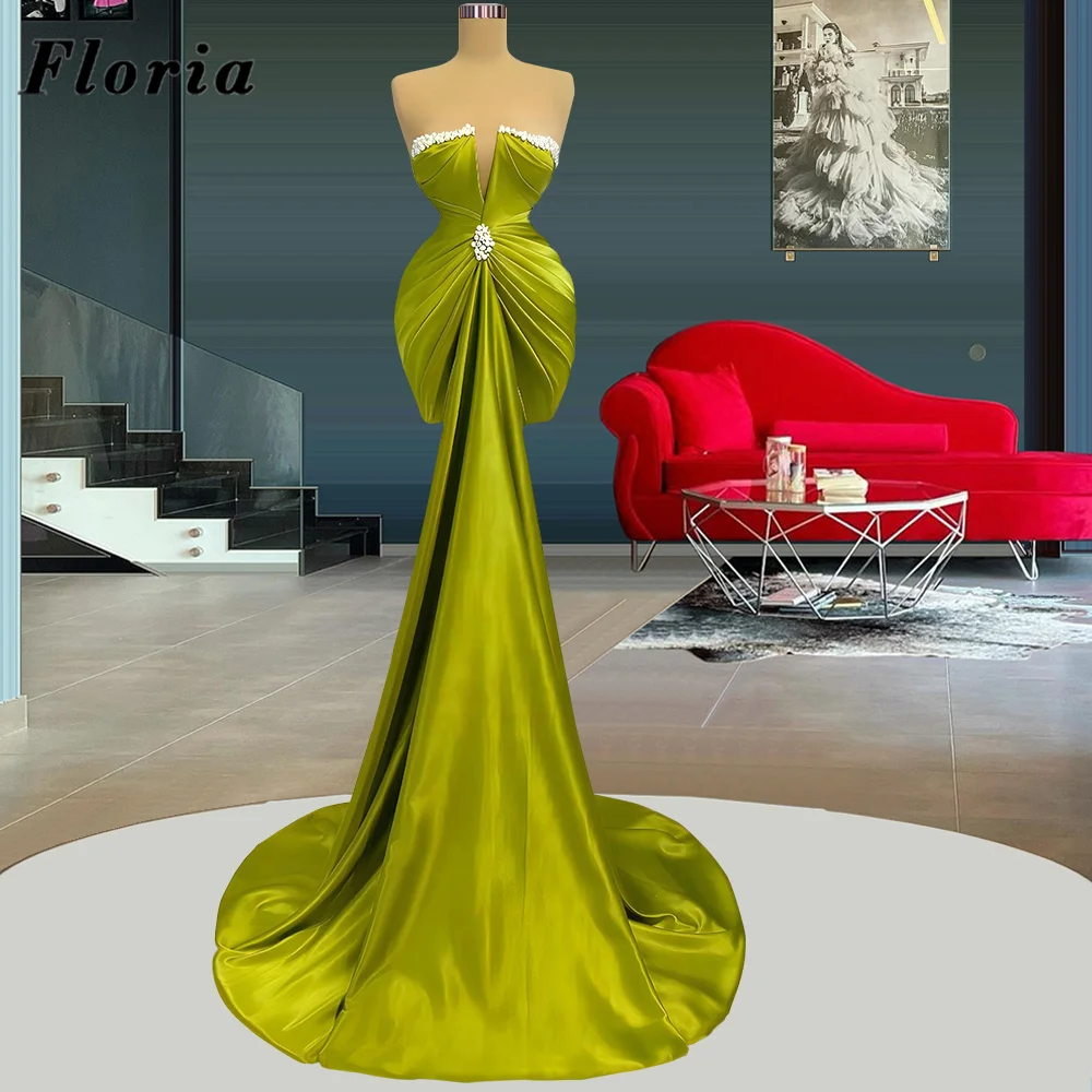 Luxury Green Long Train Celebrity Dresses Robes De Soiree Strapless Women Party Gowns New Fashion Dubai Mermaid Evening Dresses
Luxury Green Long Train Celebrity Dresses Robes De Soiree Strapless Women Party Gowns New Fashion Dubai Mermaid Evening Dresses