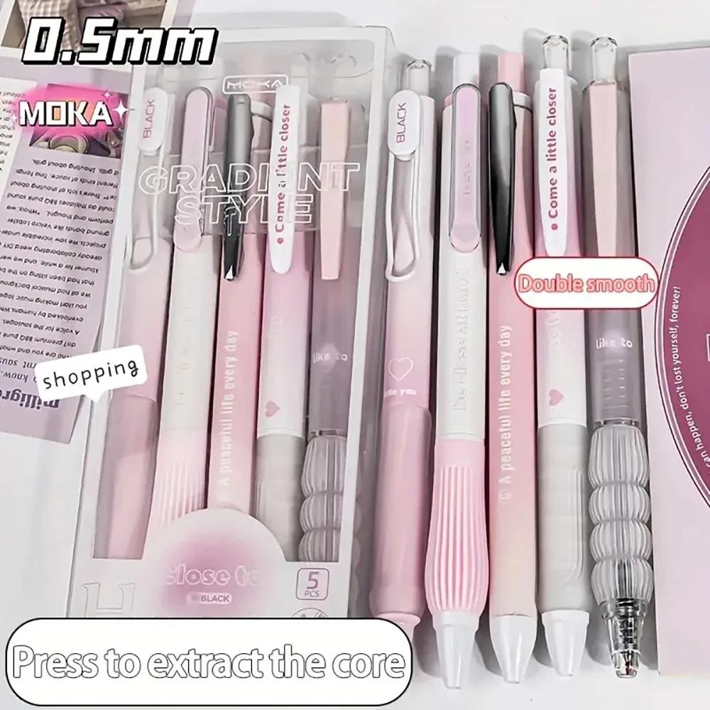 5 fashionable pink powder blusher expandable gel pens, 0.5mm black ink signature pens, and daily office neutral pens
5 fashionable pink powder blusher expandable gel pens, 0.5mm black ink signature pens, and daily office neutral pens