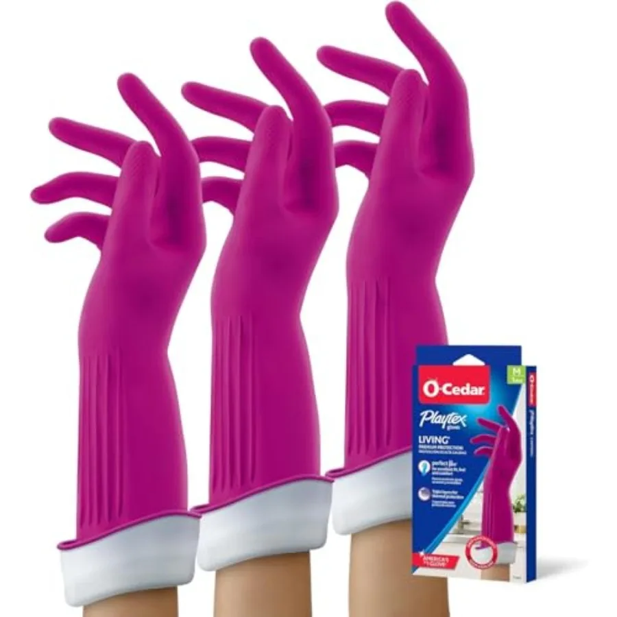 PLAYTEX Living Reuseable Rubber Cleaning Gloves Medium, 3 Pairs,Premium Protection Reusable Household Gloves
PLAYTEX Living Reuseable Rubber Cleaning Gloves Medium, 3 Pairs,Premium Protection Reusable Household Gloves