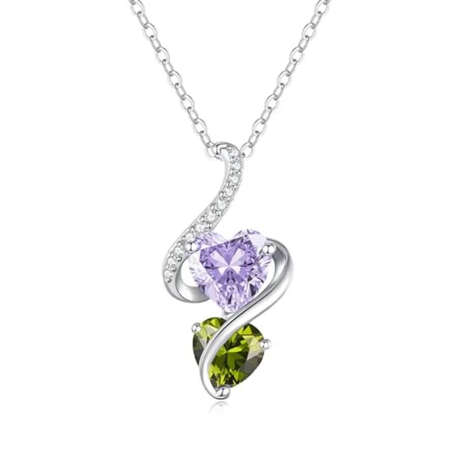 LOUISA SECRET Unique Double Heart Necklace Gifts for Wife Women, 925 Sterling Silver Tiny Birthstone Pendant Jewelry Gift for H
LOUISA SECRET Unique Double Heart Necklace Gifts for Wife Women, 925 Sterling Silver Tiny Birthstone Pendant Jewelry Gift for H