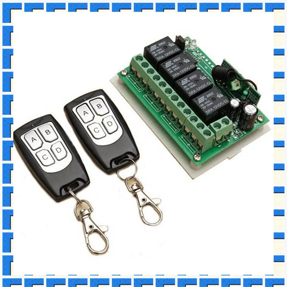 ABNG 12V 4CH Channel 433Mhz Wireless Remote Control Switch Integrated Circuit With 4 Transmitter DIY Replace Parts Tool Kits
ABNG 12V 4CH Channel 433Mhz Wireless Remote Control Switch Integrated Circuit With 4 Transmitter DIY Replace Parts Tool Kits