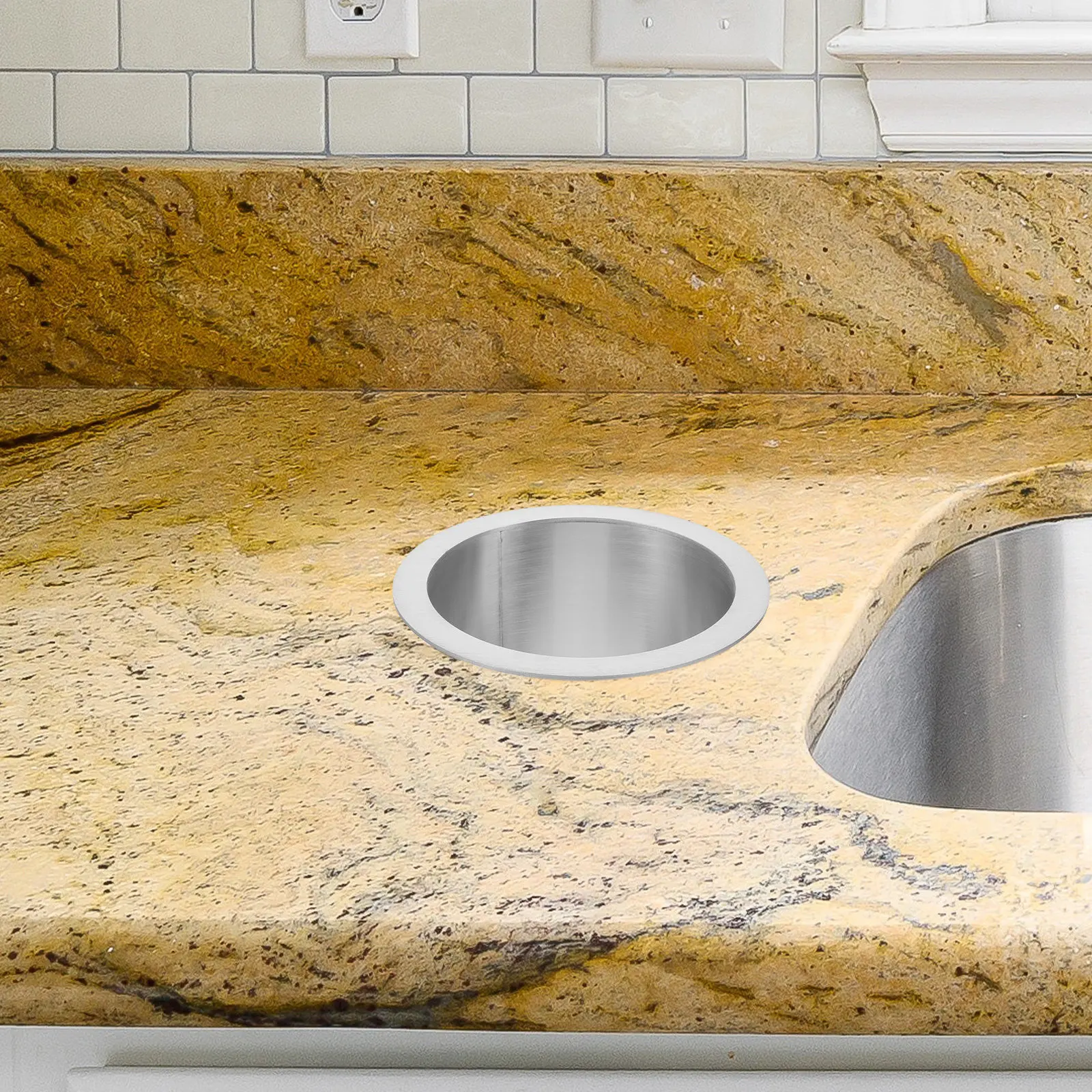 Drop-in Stainless Steel Round Kitchen Counter Built-in Trash Chute Grommet Garbage Bag Fixing Holder Drop-in Trash Chute
Drop-in Stainless Steel Round Kitchen Counter Built-in Trash Chute Grommet Garbage Bag Fixing Holder Drop-in Trash Chute