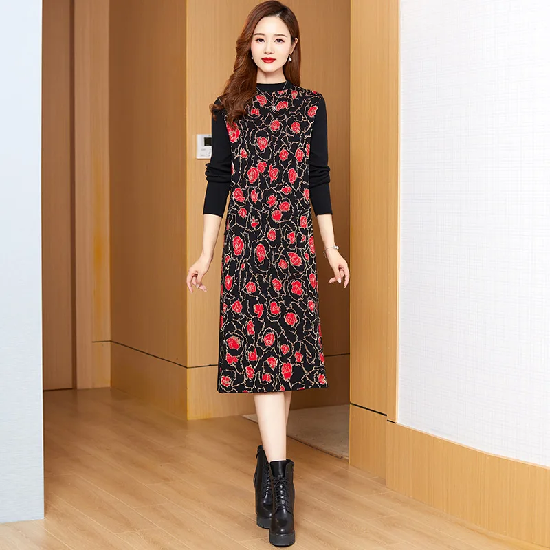 Новинка 2023, модное вязаное платье-свитер, женское осенне-зимнее теплое свободное Повседневное платье с круглым вырезом и длинным рукавом 
Новинка 2023, модное вязаное платье-свитер, женское осенне-зимнее теплое свободное Повседневное платье с круглым вырезом и длинным рукавом