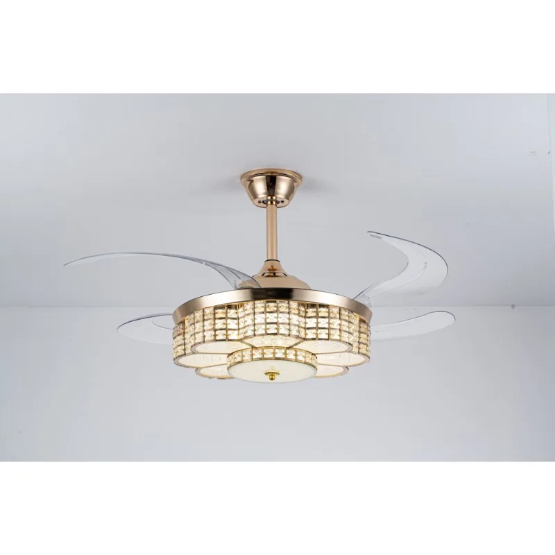 Retractable Blade Ceiling Fan with Crystal Light Modern Silent Ceiling Fan Lamp for Living Room Bedroom Home Lighting Fixture
Retractable Blade Ceiling Fan with Crystal Light Modern Silent Ceiling Fan Lamp for Living Room Bedroom Home Lighting Fixture