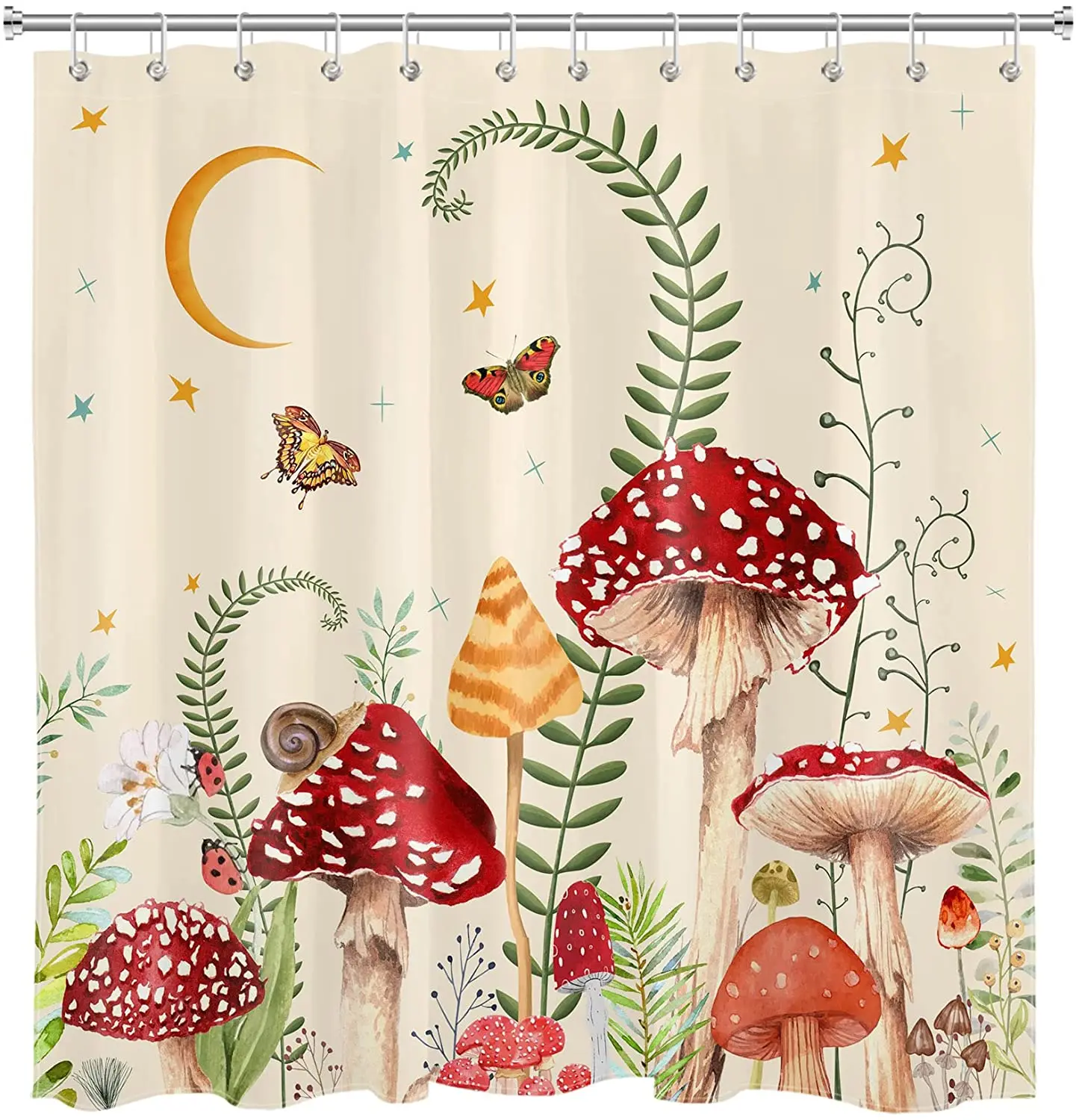 Shower Curtain Retro Mushrooms Butterfly Floral Boho Moon Stars Botanical Wildflowers Green Plant Aesthetic Bathroom Curtains
Shower Curtain Retro Mushrooms Butterfly Floral Boho Moon Stars Botanical Wildflowers Green Plant Aesthetic Bathroom Curtains