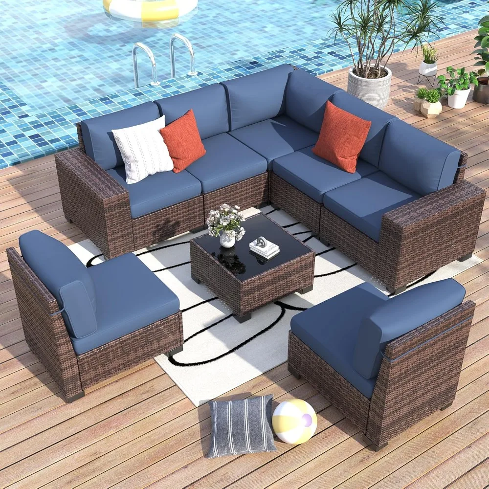 Outdoor Patio Furniture Set Wide Sectional Rattan Sofa Set Wicker Patio Conversation Set W/Cover
Outdoor Patio Furniture Set Wide Sectional Rattan Sofa Set Wicker Patio Conversation Set W/Cover