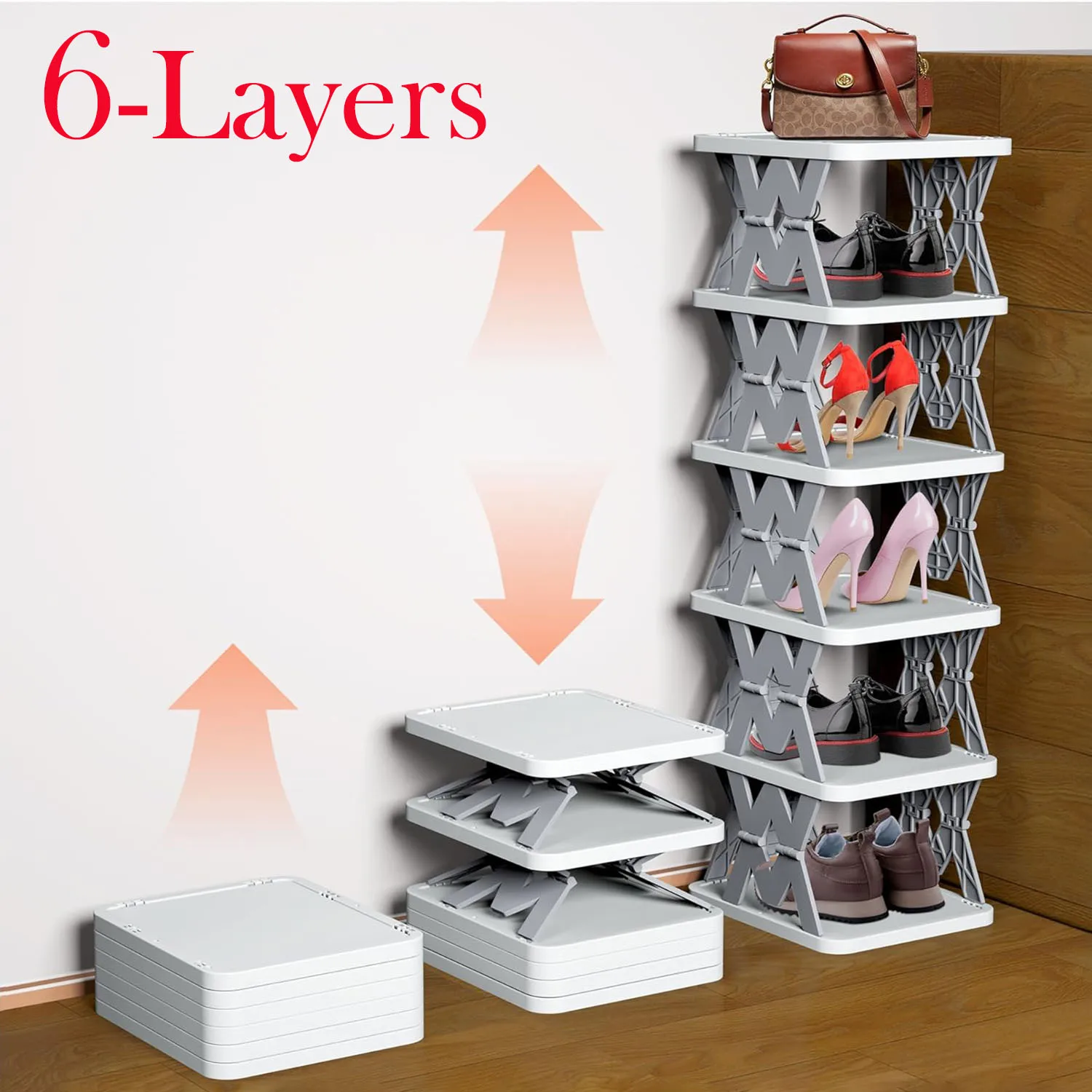 6-Layer Shoes Racks No Install Foldable Shoe Storage Organizer Household Save Space Simple Shoes Shelf For House Entrance NEW
6-Layer Shoes Racks No Install Foldable Shoe Storage Organizer Household Save Space Simple Shoes Shelf For House Entrance NEW