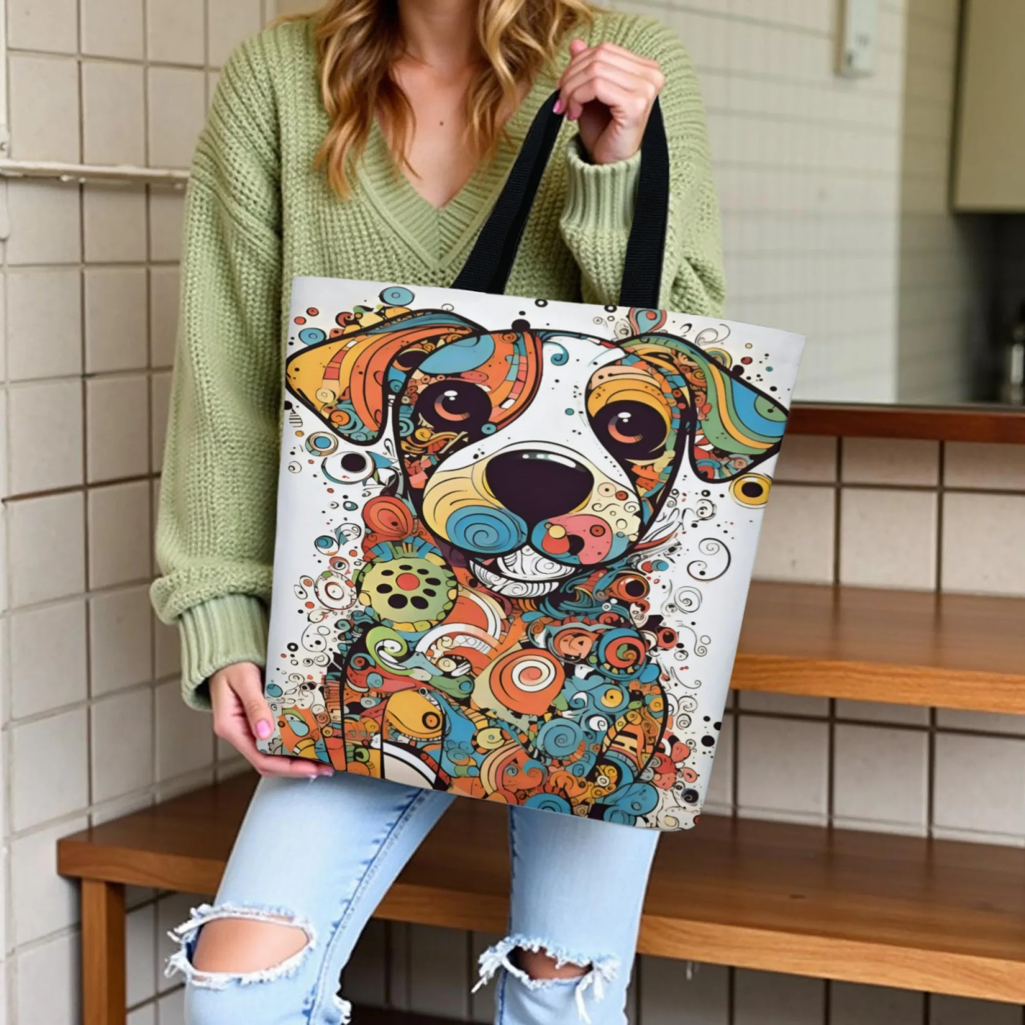 Pop art graffiti style puppy-themed Reusable Shopping Bag Grocery Bag Creative Eco-Friendly Tote Bag Lightweight and Durable
Pop art graffiti style puppy-themed Reusable Shopping Bag Grocery Bag Creative Eco-Friendly Tote Bag Lightweight and Durable