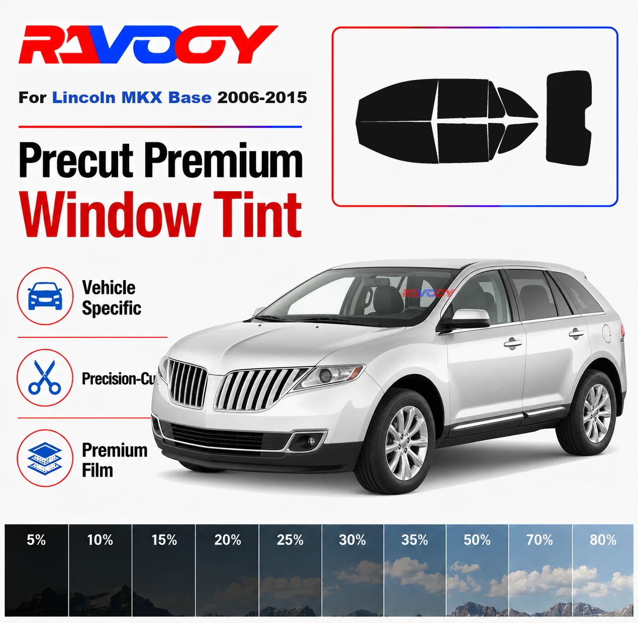 Premium Precut Window Tint Kit Front Rear Windows Rear Windshield For Lincoln MKX Base 2006-2015 Complete Set Nano Ceramic Film
Premium Precut Window Tint Kit Front Rear Windows Rear Windshield For Lincoln MKX Base 2006-2015 Complete Set Nano Ceramic Film