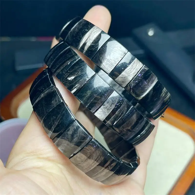 Natural Hypersthene Bangle Dominicana Genuine Black Silverstone Gemstone Bangle for Woman for Gift 14X10MM
Natural Hypersthene Bangle Dominicana Genuine Black Silverstone Gemstone Bangle for Woman for Gift 14X10MM