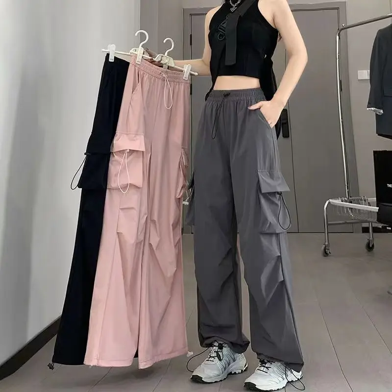 Women's Quick Dry Cargo Pants 2026 High Waist Wide Leg Spring Summer Lightweight Hiking Streetwear Casual Trousers Multi Pockets
Women's Quick Dry Cargo Pants 2026 High Waist Wide Leg Spring Summer Lightweight Hiking Streetwear Casual Trousers Multi Pockets