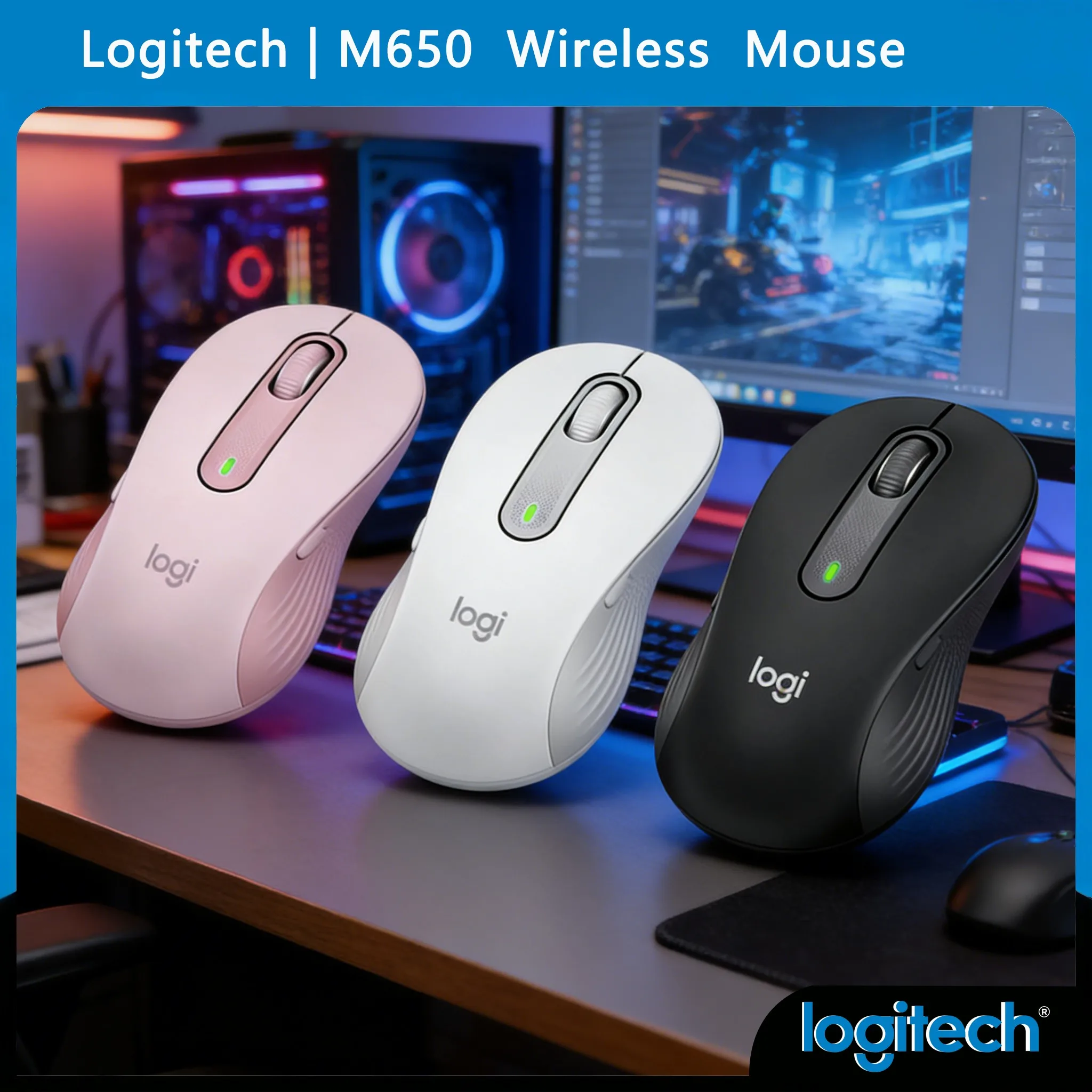 Logitech M650/M650L/M750/M100R/M330/M350 Large Wireless Mouse, SmartWheel, SilentTouch, Logi Bolt, 24-Month Battery
Logitech M650/M650L/M750/M100R/M330/M350 Large Wireless Mouse, SmartWheel, SilentTouch, Logi Bolt, 24-Month Battery
