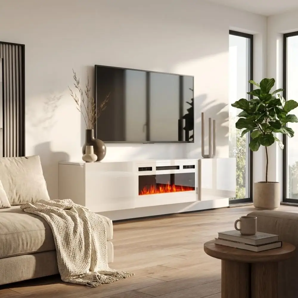 Furniture Cali WHEF Modern Floating Fireplace TV Stand High Gloss Storage Cabinets Wall Mounted Media Console for TVs Up to 80
Furniture Cali WHEF Modern Floating Fireplace TV Stand High Gloss Storage Cabinets Wall Mounted Media Console for TVs Up to 80