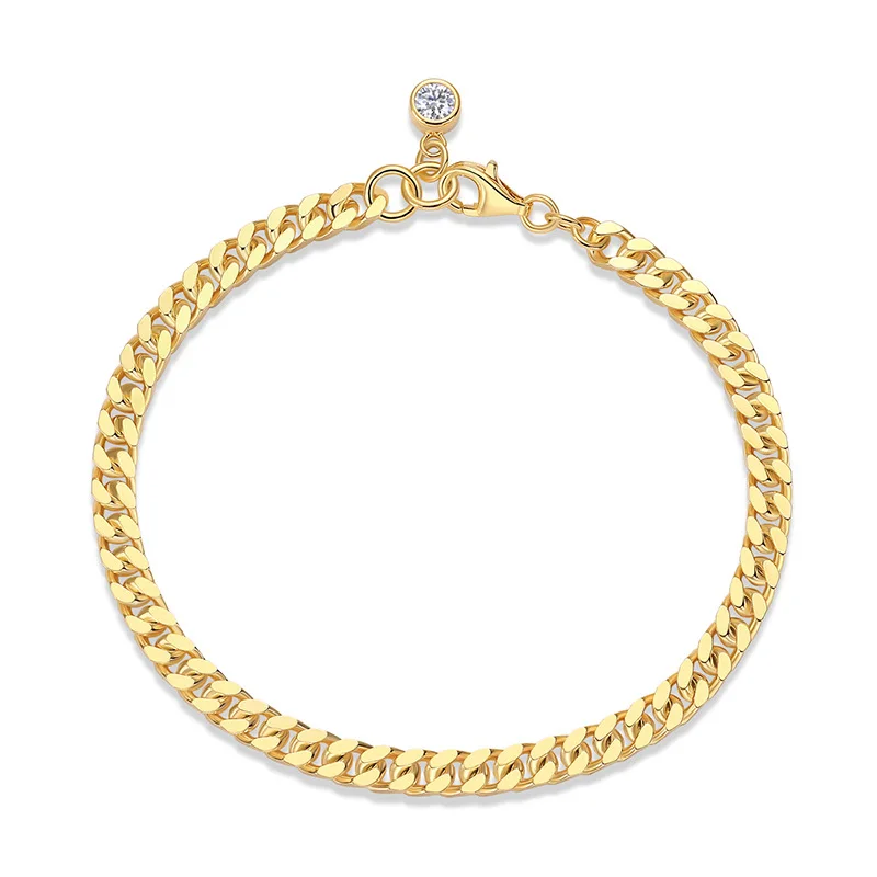 18K Gold Plated S925 Sterling Silver Moissanite Bracelet Light Luxury Fashion Versatile Daily Party Stackable Chain Bangle for W
18K Gold Plated S925 Sterling Silver Moissanite Bracelet Light Luxury Fashion Versatile Daily Party Stackable Chain Bangle for W