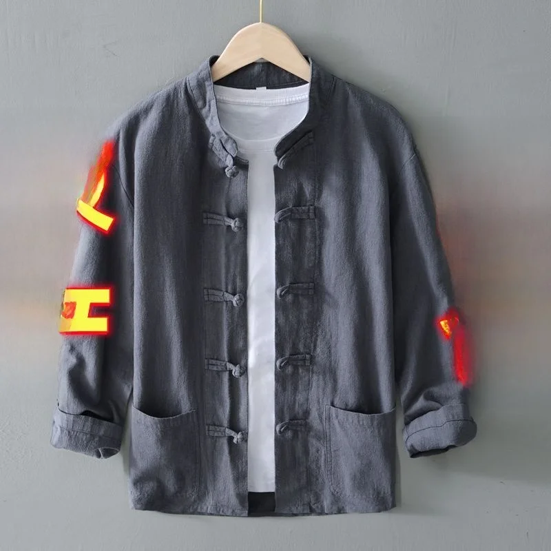 Chinese Sle Long Sve Men's Cotton Linen irt Vintage Button Design Breathable Spring Summer Thin Jaet Home Wear
Chinese Sle Long Sve Men's Cotton Linen irt Vintage Button Design Breathable Spring Summer Thin Jaet Home Wear