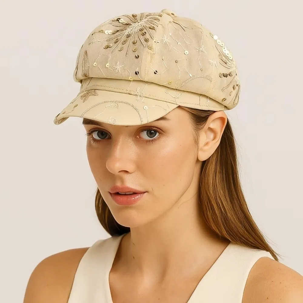 Korean Sequin Newsboy Hat Breathable Adjustable Octagonal Cap Sparkly Beret Hats Beach Travel
Korean Sequin Newsboy Hat Breathable Adjustable Octagonal Cap Sparkly Beret Hats Beach Travel