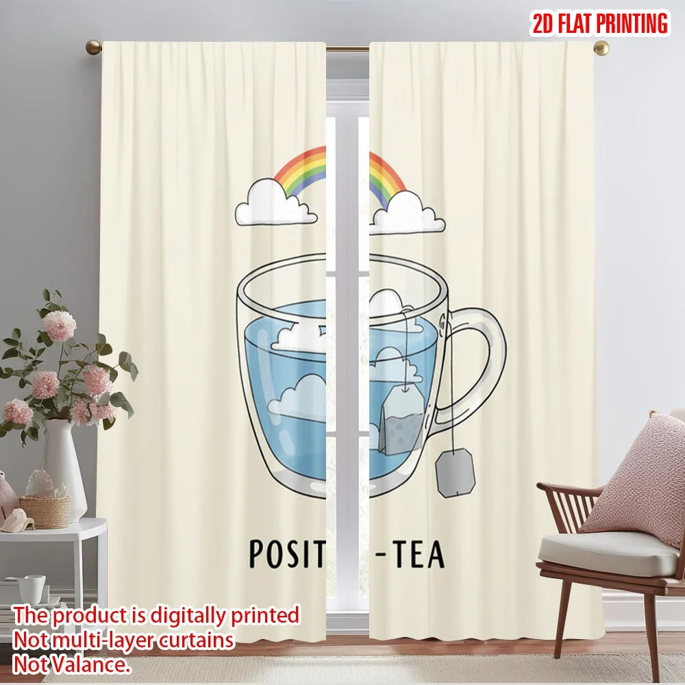 2pcs 2D flat printing Window Curtains Positivitea Rainbow Clouds Mug Polyester Without Electricity Festive Holiday Perfect for
2pcs 2D flat printing Window Curtains Positivitea Rainbow Clouds Mug Polyester Without Electricity Festive Holiday Perfect for