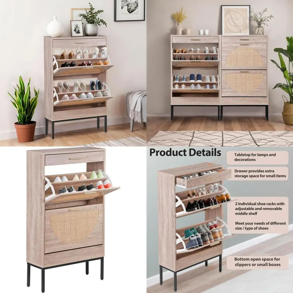 Freestanding Shoe Storage Cabinet with Flip Drawers and Narrow Organizer for Entryway Living Spaces
Freestanding Shoe Storage Cabinet with Flip Drawers and Narrow Organizer for Entryway Living Spaces