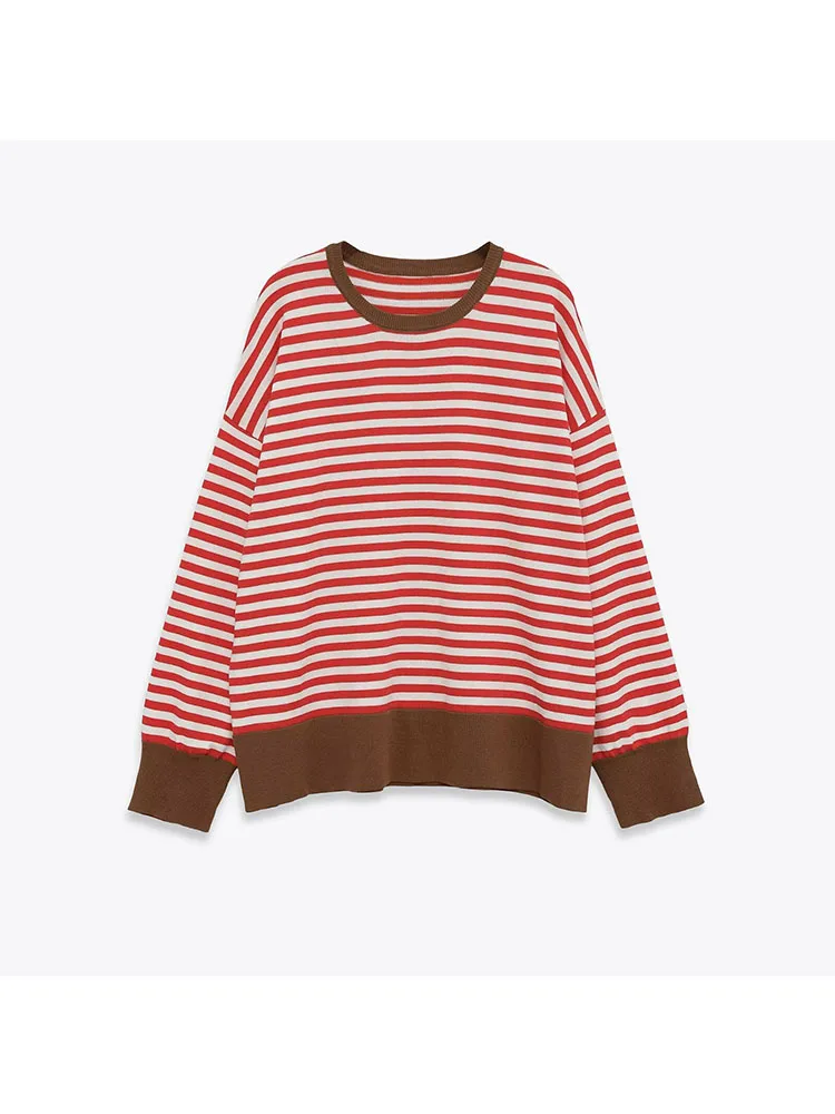 Women 2025 Winter New European And American Style Fashion Simple Casual Women's Loose Striped Round Neck Long Sleeve Sweater
Women 2025 Winter New European And American Style Fashion Simple Casual Women's Loose Striped Round Neck Long Sleeve Sweater