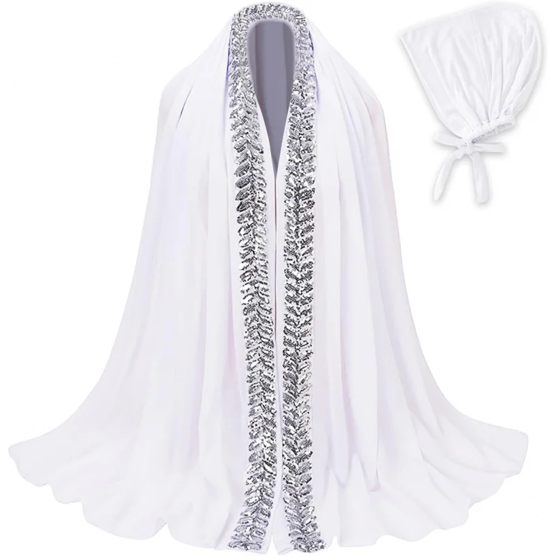 PURFUN Women Sparkly Sequins Instant Hijab Inner Cap Set, Chiffon Scarf Stretchy Modal Bonnet Under Cap Muslim Turban Wrap
PURFUN Women Sparkly Sequins Instant Hijab Inner Cap Set, Chiffon Scarf Stretchy Modal Bonnet Under Cap Muslim Turban Wrap
