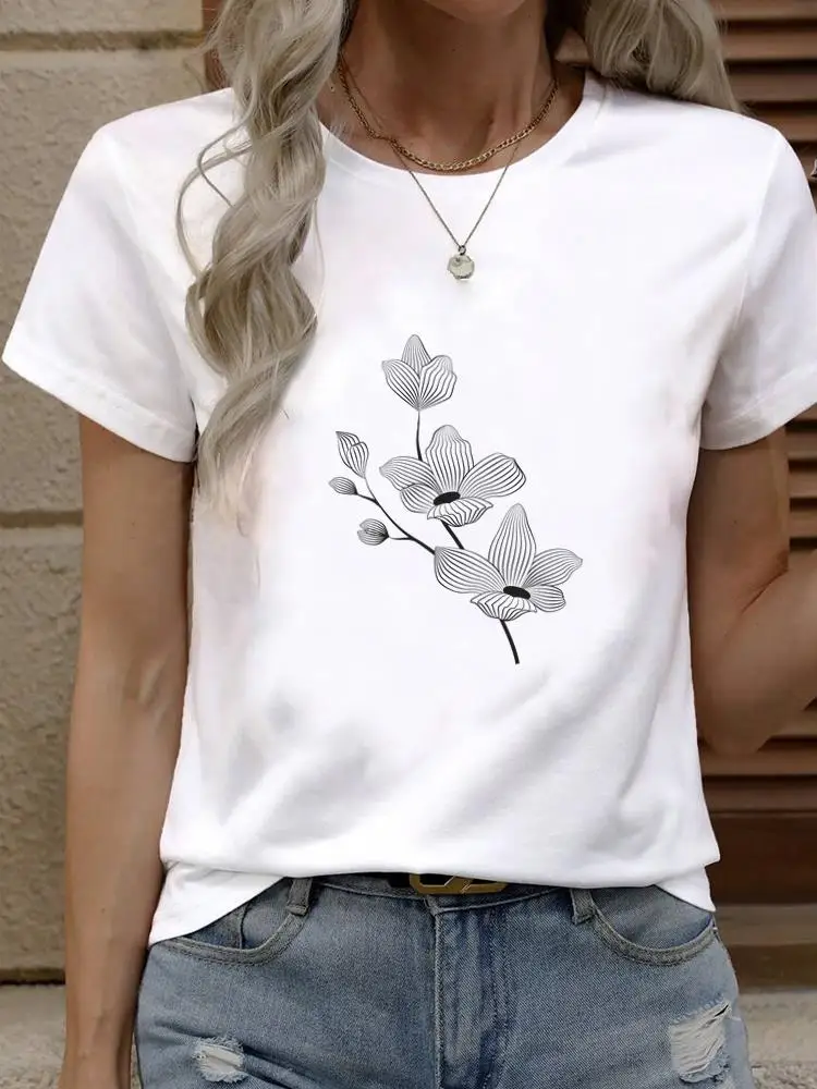 Милая футболка с цветочным принтом, одежда, модный топ, базовая одежда с короткими рукавами, футболка для женщин, футболки с круглым вырезом и графикой
Милая футболка с цветочным принтом, одежда, модный топ, базовая одежда с короткими рукавами, футболка для женщин, футболки с круглым вырезом и графикой
