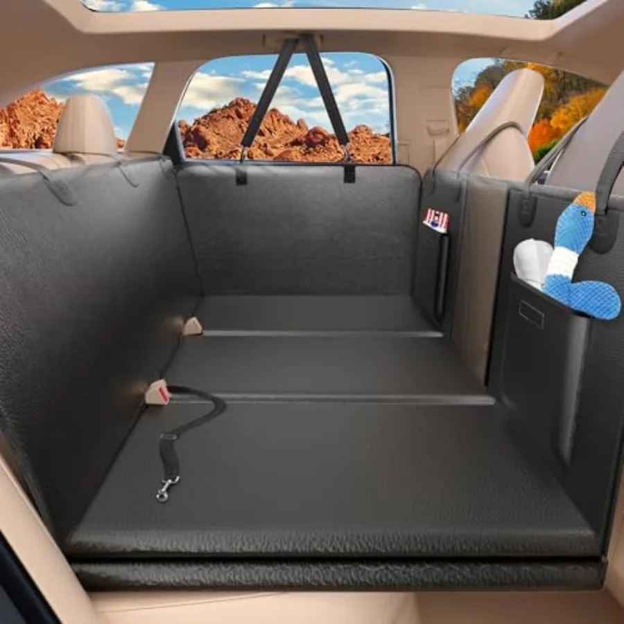 Back Seat Extender for Dogs: Hard Bottom Egg Crate Foam, Black, Supports 420lbs, Waterproof Pet Car Bed Hammock for SUV, Truck,
Back Seat Extender for Dogs: Hard Bottom Egg Crate Foam, Black, Supports 420lbs, Waterproof Pet Car Bed Hammock for SUV, Truck,