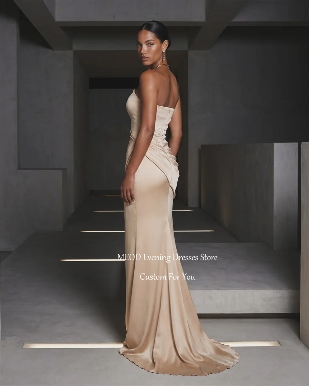 MEOD Strapless Mermaid Women's Formal Evening Dress Sleeveless Backless Party Gown Short Train Satin Robes De Soirée Customized
MEOD Strapless Mermaid Women's Formal Evening Dress Sleeveless Backless Party Gown Short Train Satin Robes De Soirée Customized