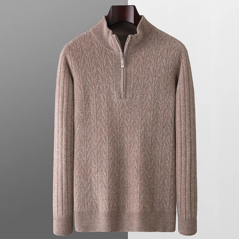 100% wool sweater men's half high neck half zipper sweater pure wool knitted base sweater solid color versatile cashmere sweater
100% wool sweater men's half high neck half zipper sweater pure wool knitted base sweater solid color versatile cashmere sweater