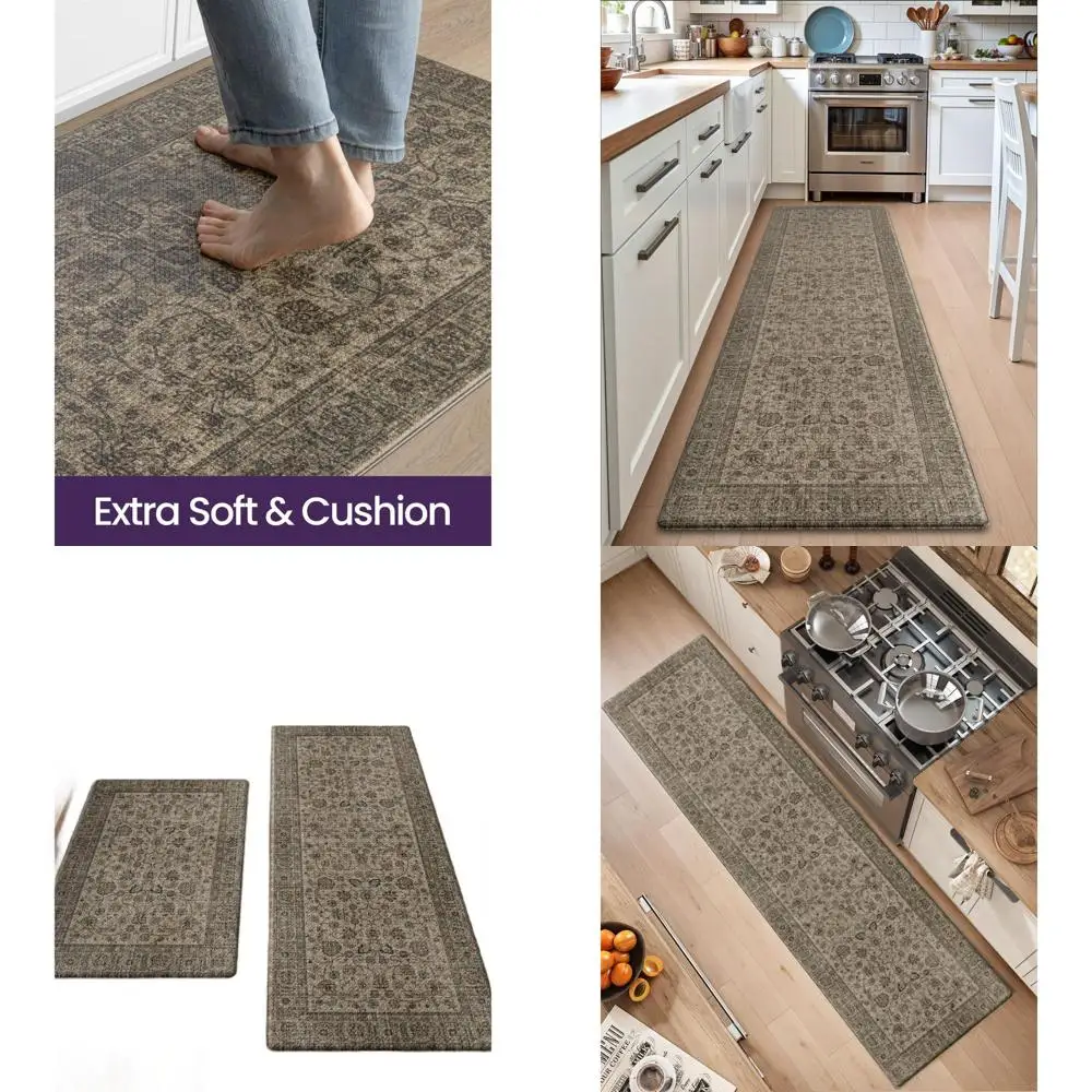 Cushioned Kitchen Floor Mats, Large 23x35 & 23x59 Runner Rugs, Non-Slip, Waterproof, Soft, Anti-Fatigue, Decorative Set of 2, Br
Cushioned Kitchen Floor Mats, Large 23x35 & 23x59 Runner Rugs, Non-Slip, Waterproof, Soft, Anti-Fatigue, Decorative Set of 2, Br