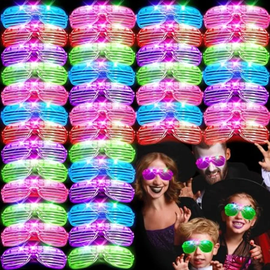 46 Pack Light Up Glasses, Glow in the Dark Party Favors, 5 Neon Color Led Glasses, Shutter Shades Glow Stick Sunglasses, Neon P
46 Pack Light Up Glasses, Glow in the Dark Party Favors, 5 Neon Color Led Glasses, Shutter Shades Glow Stick Sunglasses, Neon P