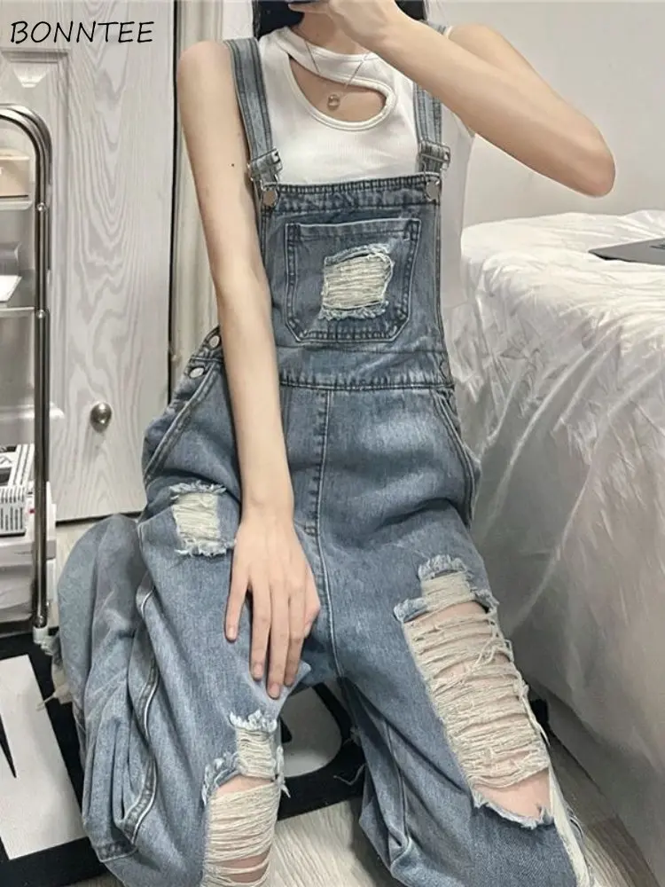 Denim Wide Leg Jumpsuits Women Hole Designed Chic Ulzzang Student Spring Summer Basic Overalls Vintage All-match High Street T2k
Denim Wide Leg Jumpsuits Women Hole Designed Chic Ulzzang Student Spring Summer Basic Overalls Vintage All-match High Street T2k