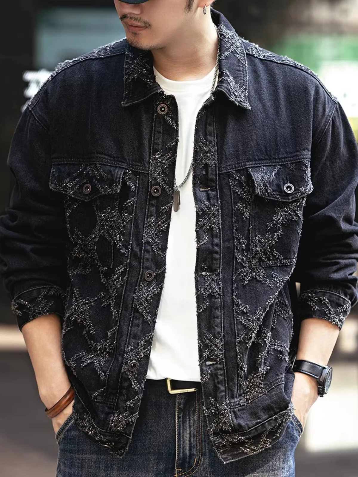 American Sle Heavyweight Embroidered Denim Jaet Men's Loose Large Size Trendy Haome Clothing Jaet
American Sle Heavyweight Embroidered Denim Jaet Men's Loose Large Size Trendy Haome Clothing Jaet